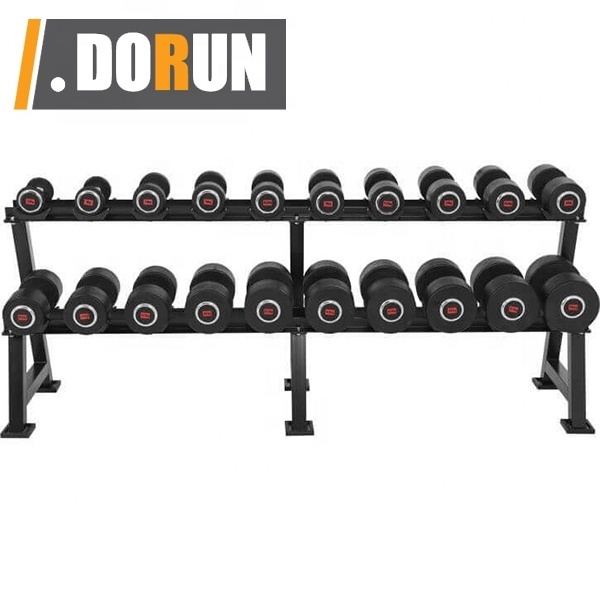 2 Tier Dumbbell Rack Stand Only, Metal Steel Weight Storage Rack for Dumbbells (550 lbs Capacity), Weight Holder Rack