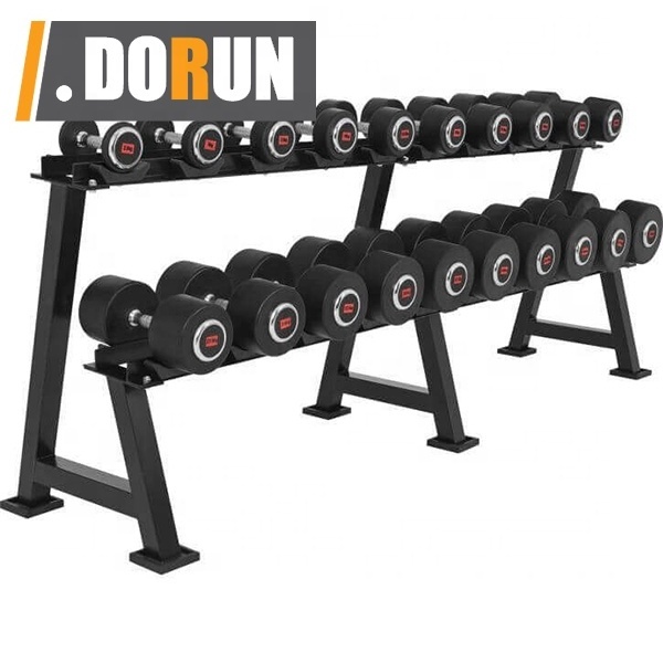 2 Tier Dumbbell Rack Stand Only, Metal Steel Weight Storage Rack for Dumbbells (550 lbs Capacity), Weight Holder Rack