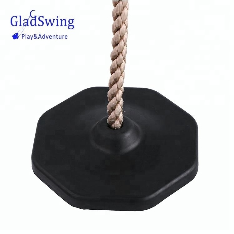 GladSwing outdoor playground swing sets climbing rope with rubber base plate