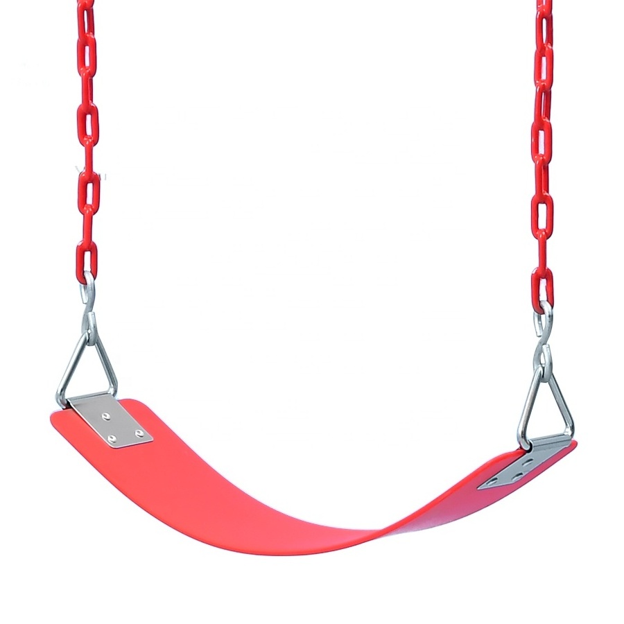 competitive price playground EVA flexible soft belt single seat kids swing with triangle rings