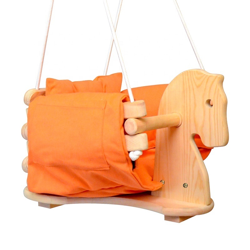 GladSwing  Children Wooden Baby Swing seat outdoor hanging baby hammock