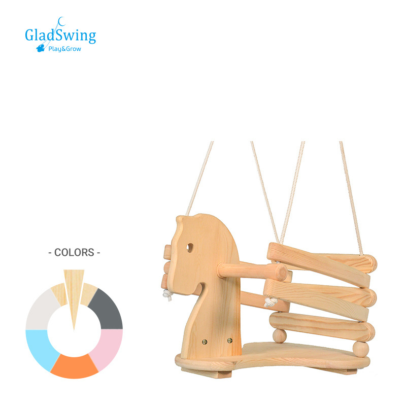 GladSwing  Children Wooden Baby Swing seat outdoor hanging baby hammock