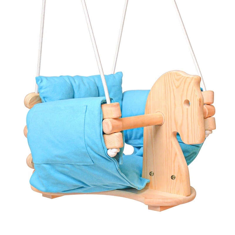 GladSwing  Children Wooden Baby Swing seat outdoor hanging baby hammock