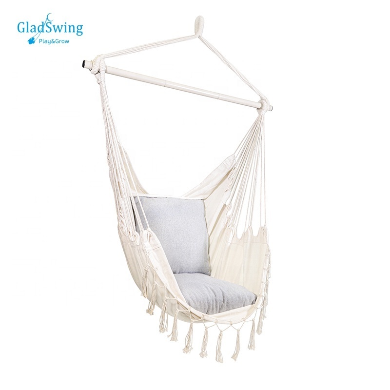 garden swing Boho furniture Tassels Hanging Chair with Bar outdoor swing chair