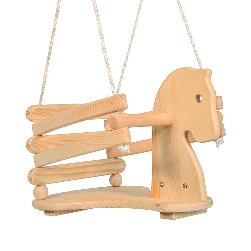 wooden swing seat with safety belt for baby