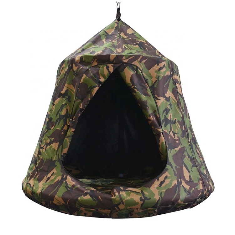 Comfortable design children's favorite camouflage tent hammock pod swing with steel stand