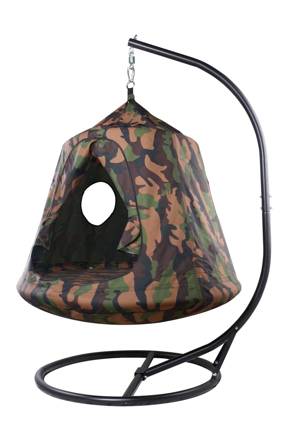 Comfortable design children's favorite camouflage tent hammock pod swing with steel stand