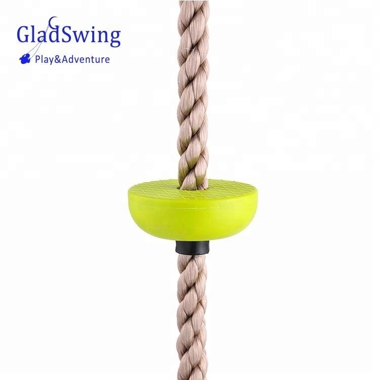 GladSwing outdoor playground swing sets climbing rope with rubber base plate