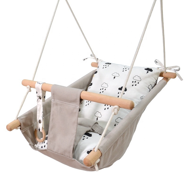 Soft Baby Swing Chair Infant Trainer Twin Sawmill Handle Swing Indoor Outdoor Hanging Chairs Swing Set For Children