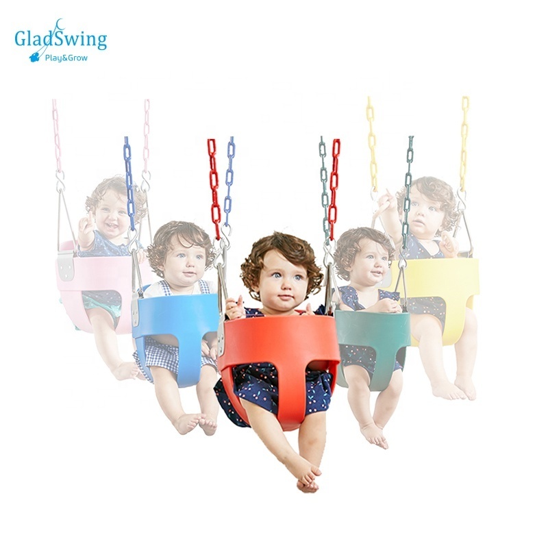 Gladswing Coated Swing Chains Swing Set Accessories Heavy Duty High Back Full Bucket Toddler Swing Seat