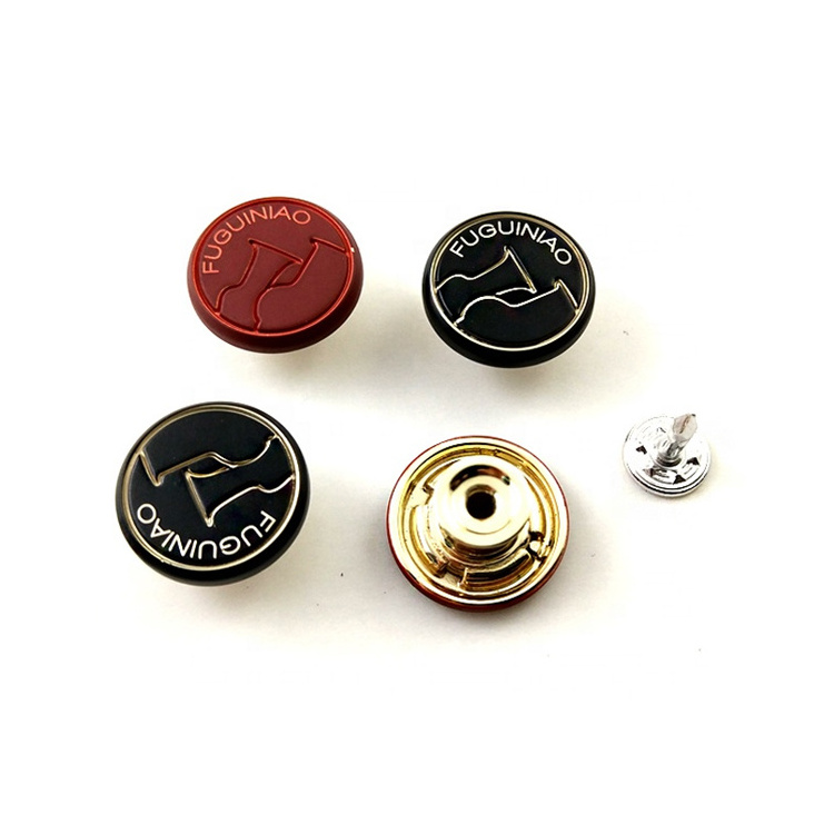 Fashion Clear Enamel 2 Colors Denim Jeans Coat Button Custom Printing Logo Pattern Garment Tack Button China Button Manufacturer