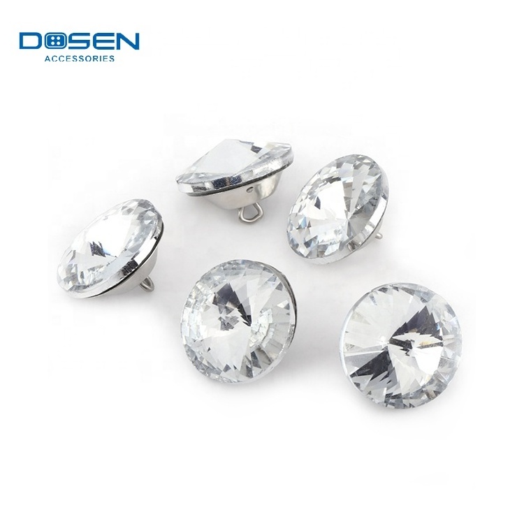 25mm Wholesale diamond glass jeans buttons vintage rhinestone crystal button for garment