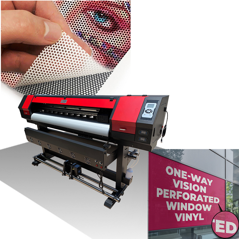 5 feet 4 feet 1.3m 1.6m 1.8m digital inkjet machine one way vision perforated window graphic sticker printer