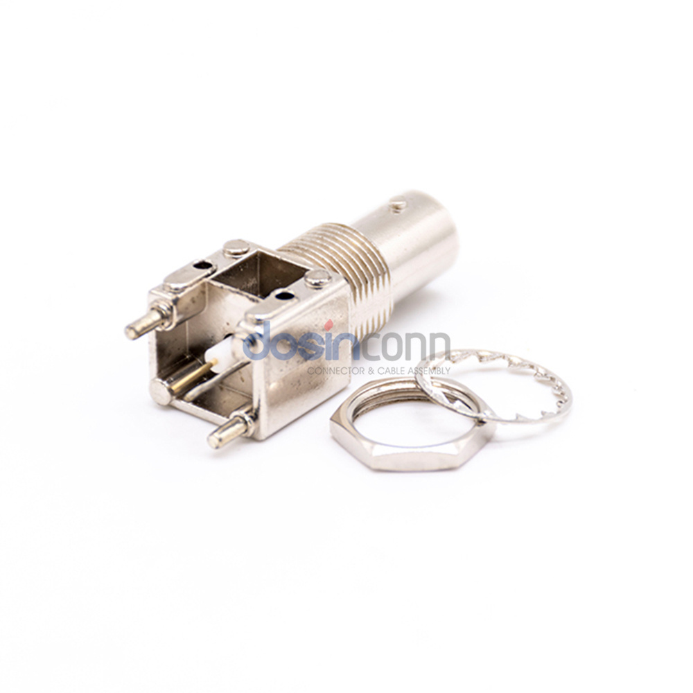 BNC Socket Straight Wall Mount Female Jack BNC PCB Connector for Antennas Broadcast Medical Equipment