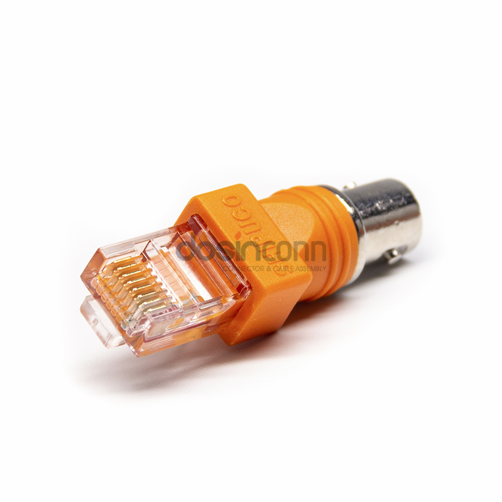 180 Degree Coaxial Female BNC to RJ45 Converter for Male Connector Adapter Converter Balun Video Convertisseur Passive