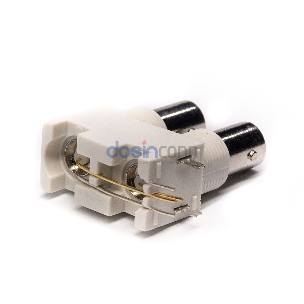 BNC Dual Connector Female Jack Bulkhead Panel Mount BNC Angle PCB Connector