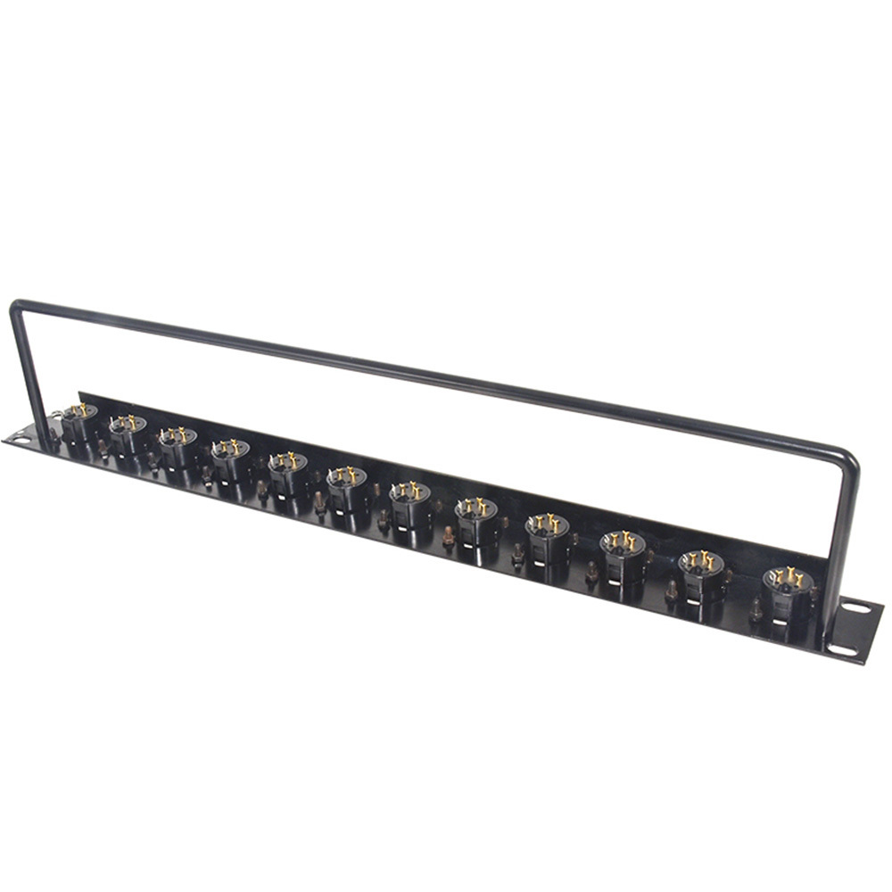 1U 12 Way 3Pin Male Female XLR Wall Patch Panel for Audio Video