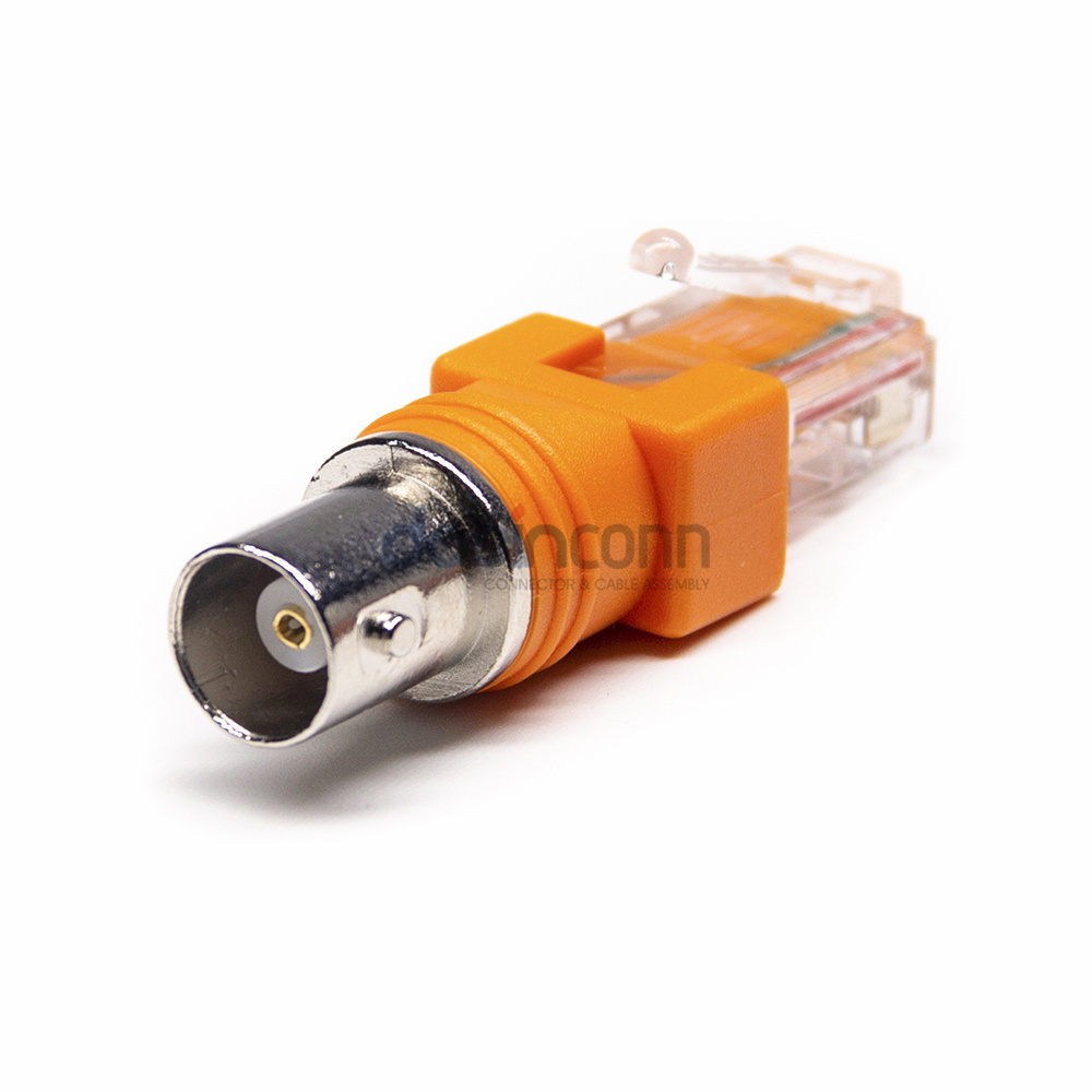 180 Degree Coaxial Female BNC to RJ45 Converter for Male Connector Adapter Converter Balun Video Convertisseur Passive