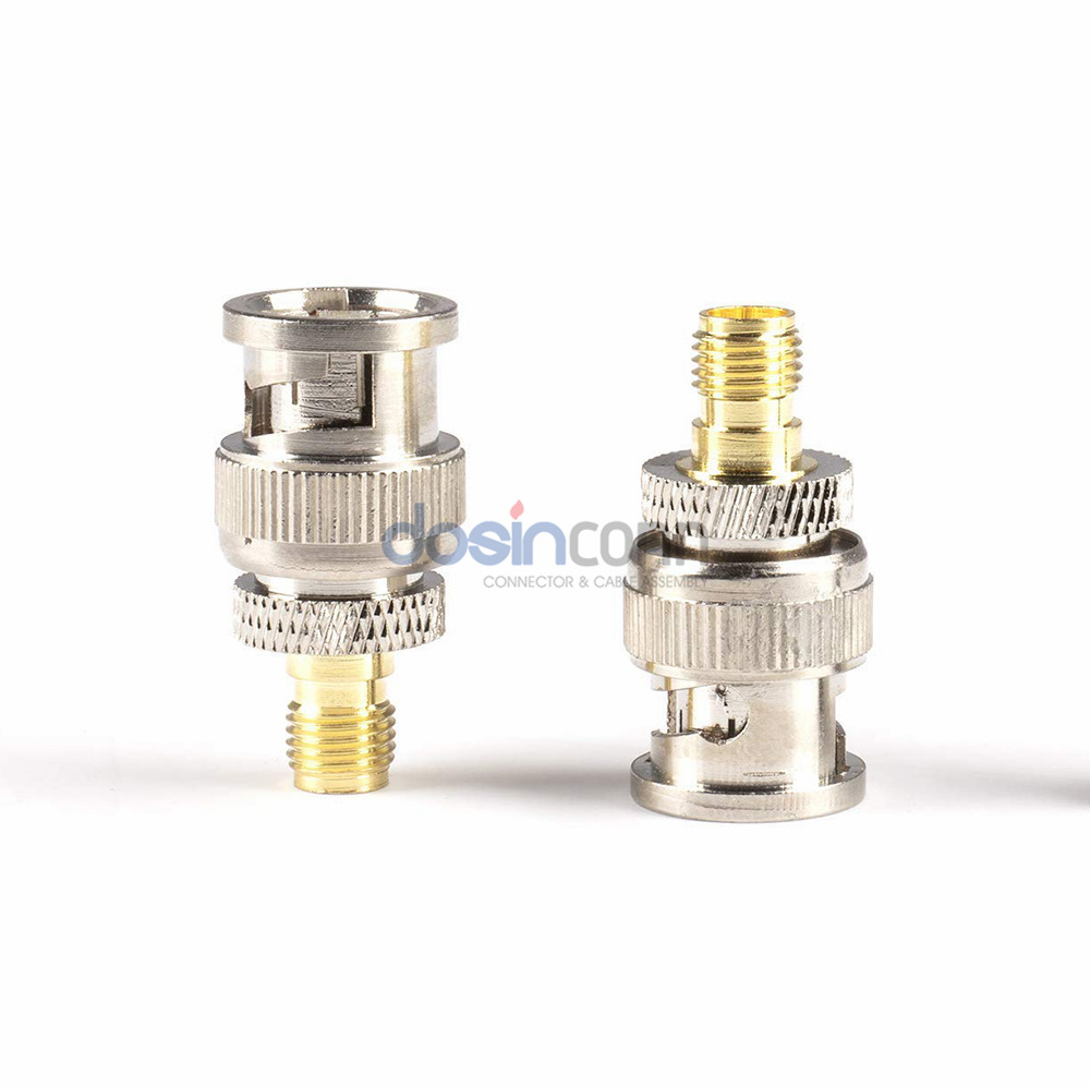 BNC Male to SMA Antenna Female Adapter Gold Plated Connectors