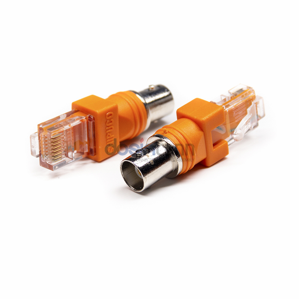 180 Degree Coaxial Female BNC to RJ45 Converter for Male Connector Adapter Converter Balun Video Convertisseur Passive