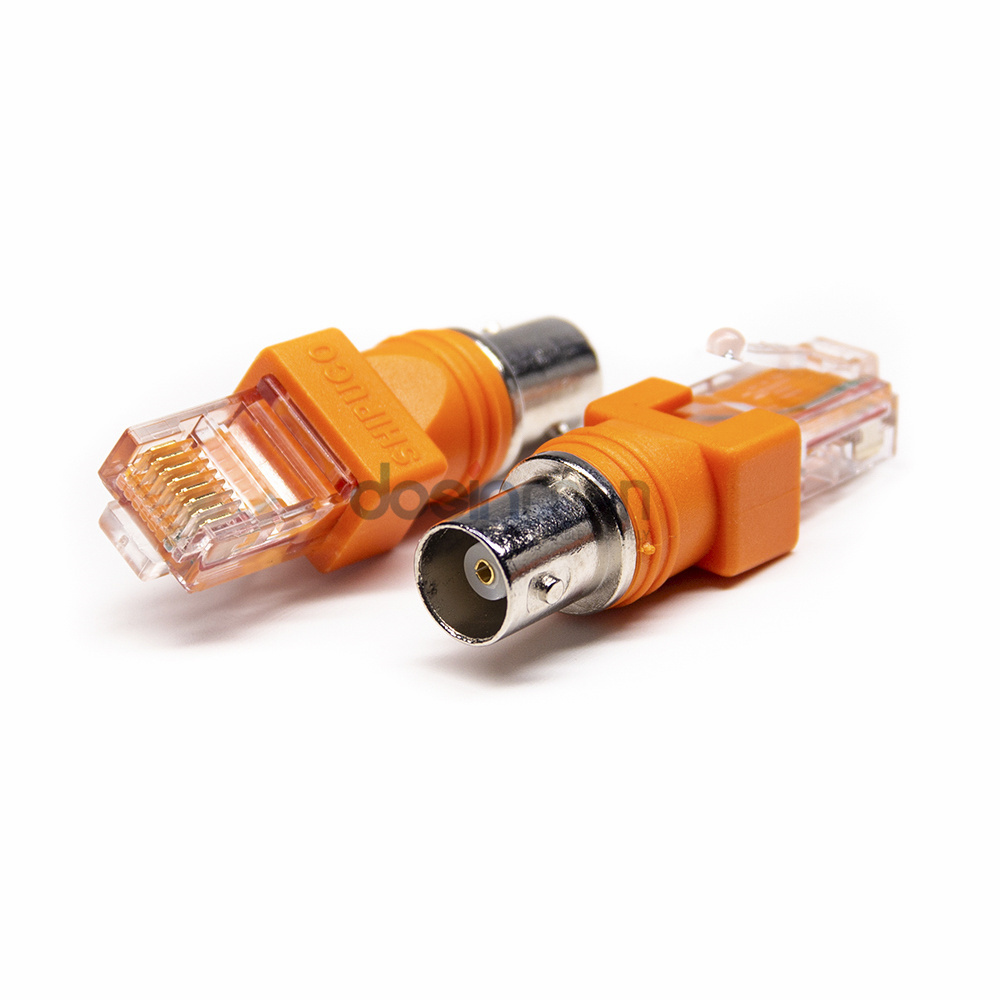 180 Degree Coaxial Female BNC to RJ45 Converter for Male Connector Adapter Converter Balun Video Convertisseur Passive