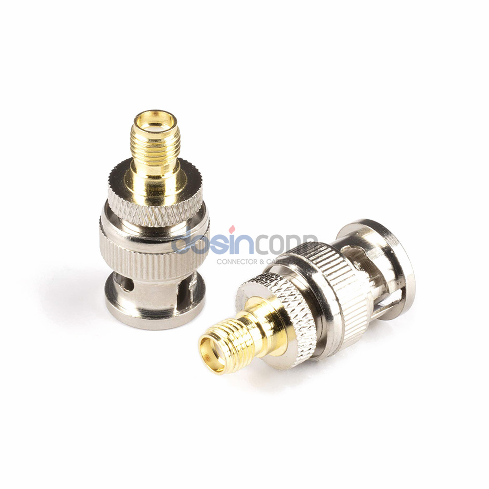 BNC Male to SMA Antenna Female Adapter Gold Plated Connectors