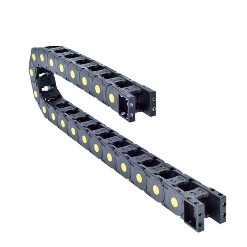 25x103mm bridge Open type with yellow dot Plastic cable chain Drag chain PA66 wire carrier for CNC machine