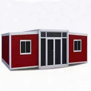 Red Mobile Expandable Container Homes 40FT Luxury House Prefab Granny Flats