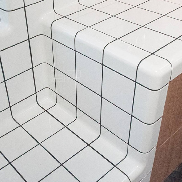 Lightweight Wall Tiles White Tile Curved Ceramic