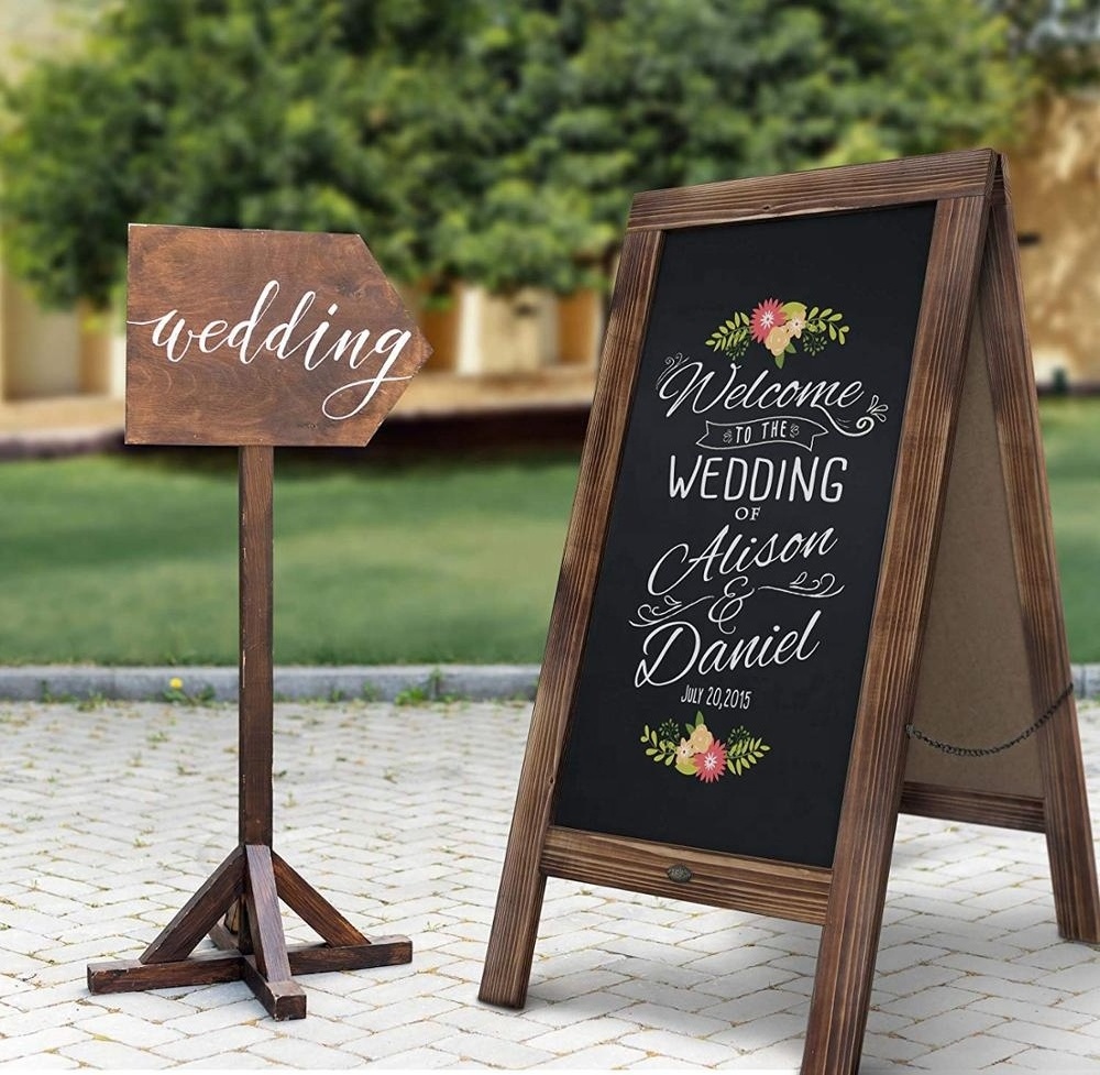 Rustic Magnetic A-frame Chalkboard Sign Outdoor a Frame Chalk Board Blackboard Personal 1 Pcs in a Box 200pcs CN;ZHE Dotbuy Wood