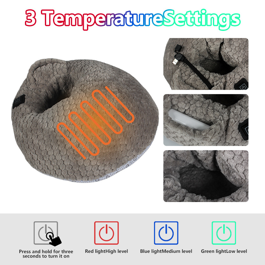 BSCI Certificate Factory Polyester Flannel USB Electric Heating Foot Warmer for Winter Office Home