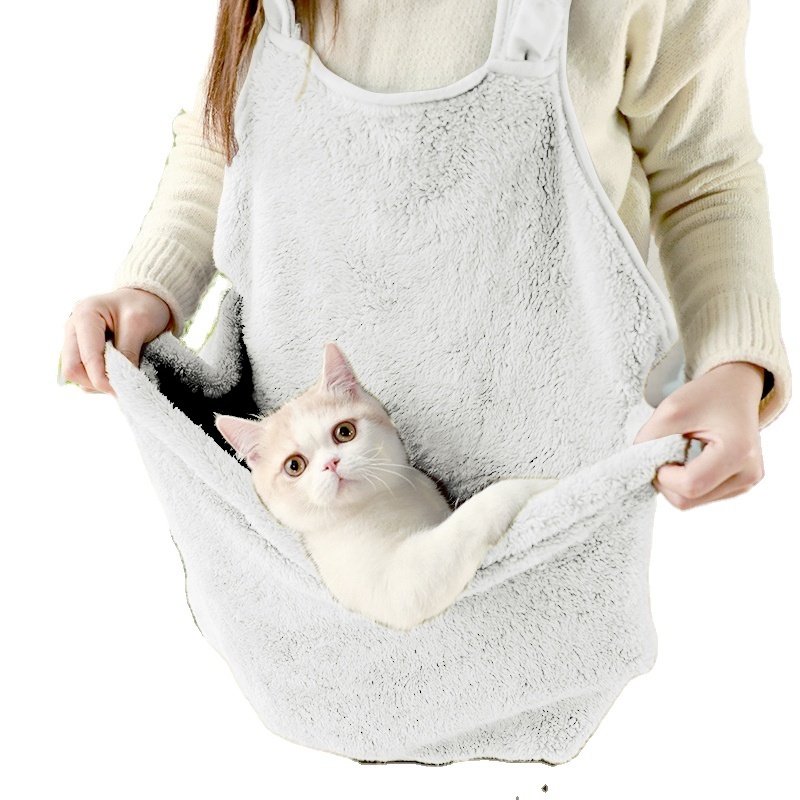 100% Polyester Coral Velvet Clothing Anti-Stick Hairy Cat Bag Apron Design