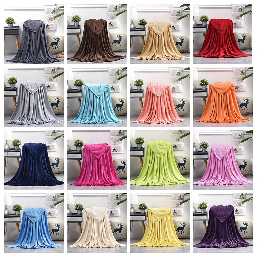 Professional Manufacturer Solid Custom Color Flannel fleece blanket With Wholesale Price