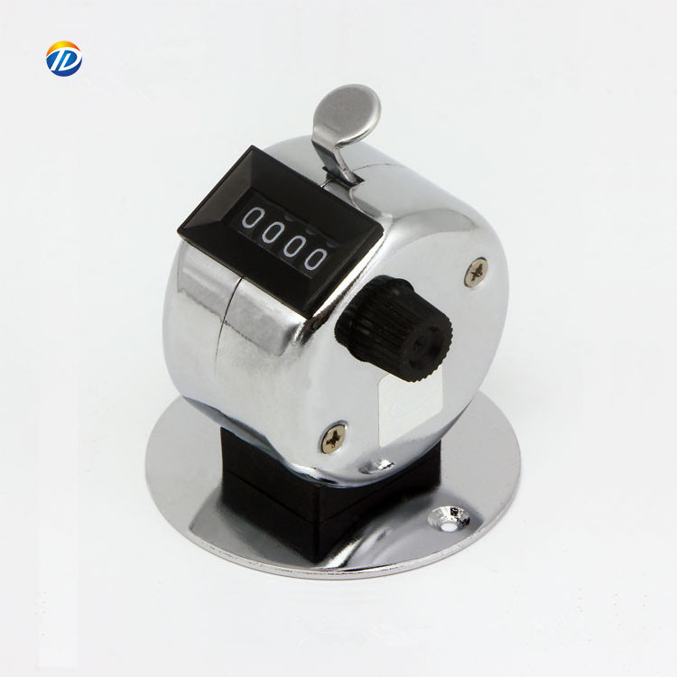 High quality metal Chrome Desk Mounted Mechanical 4 digital Tally Counter Hand tally counter