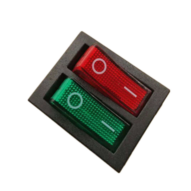 Ship type switch KCD6 6 pin 2 gear single double red green rocker switch with light