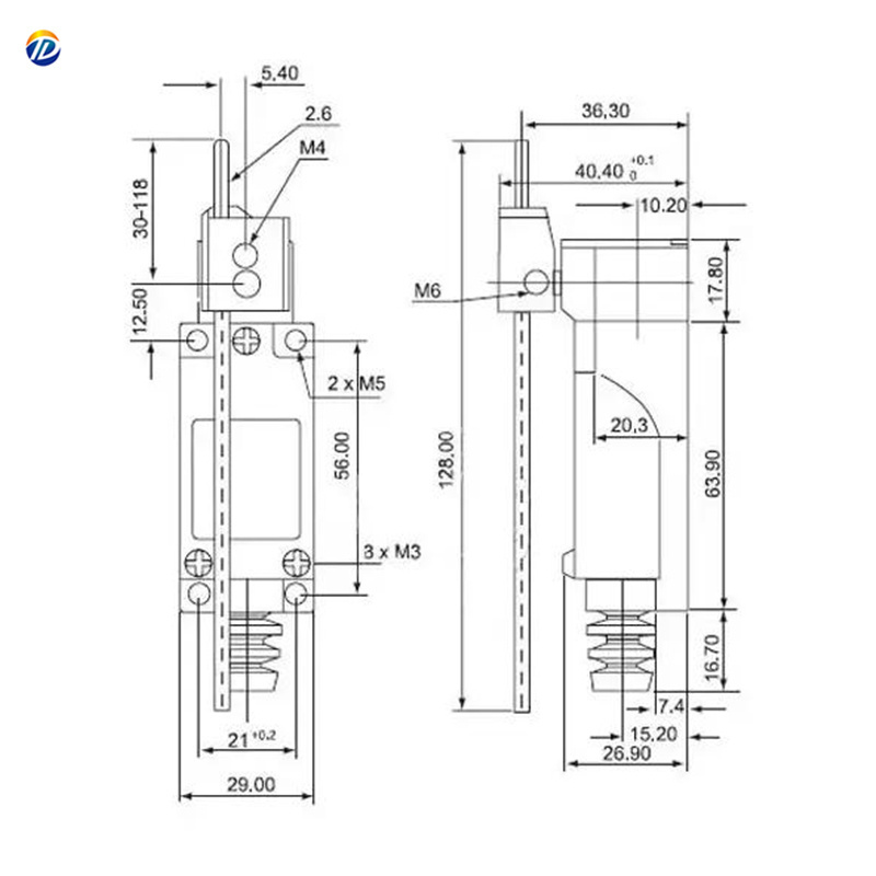 ME-8107 Direct pressure plunger vertical roller travel switch 250V/5A AC 0.4A 115V DC Limit Switch micro limit switch