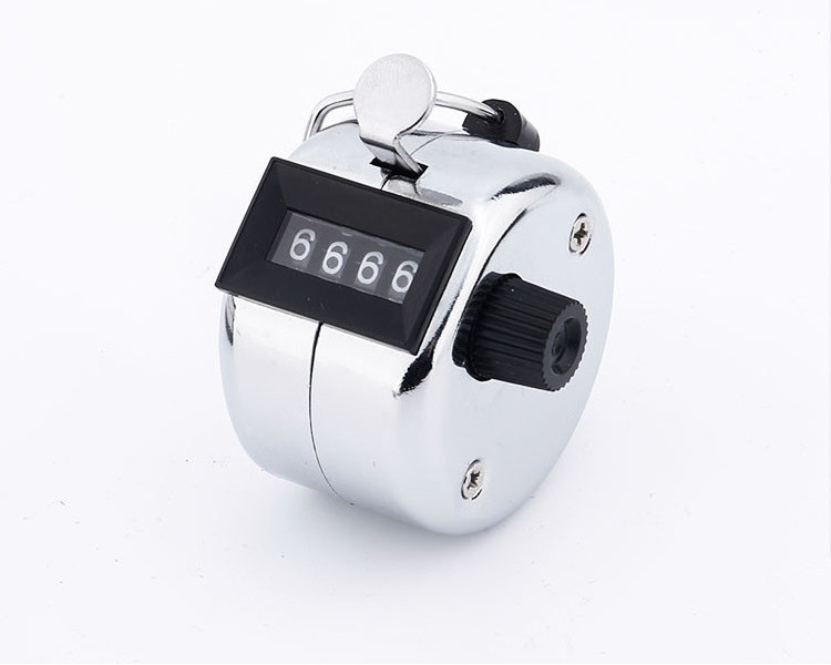 Hot sale Metal Material Mechanical 4 digit number manual metal hand tally counter Click Counter  Clicker Muslim Digital Tasbeeh