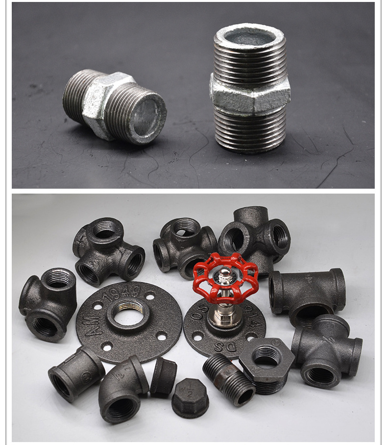 black malleable iron pipe fittings black 3/4 pipe fittings product plug floor flange factory