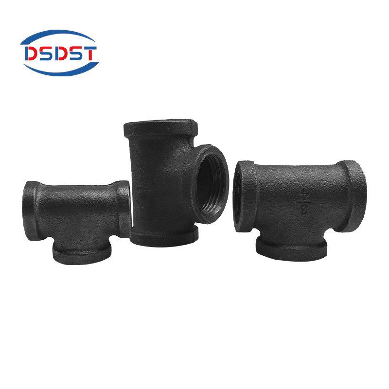 Black Malleable Iron DIY Furniture Structural Pipe Fittings Nipple and 90 Degree Elbow OEM Made in China