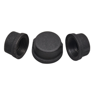 Malleable iron black Hexagon CAPS Beaded Banded Female pipe cap  FIG NO.300 banded for home decor PIPE DIY