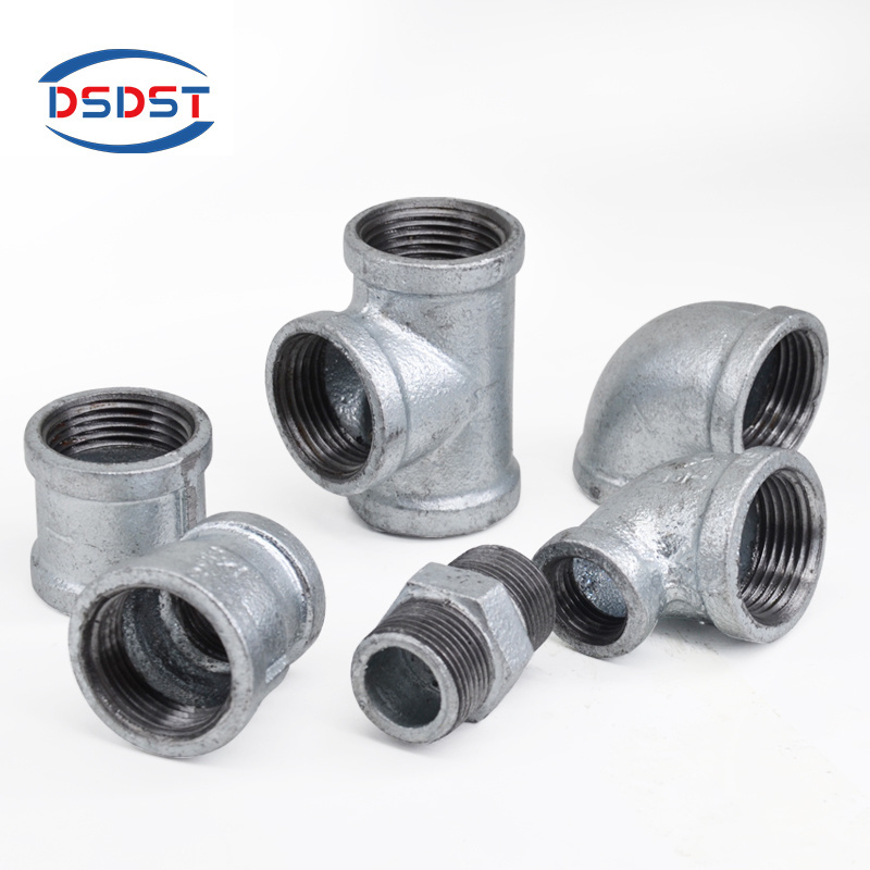 Hot dip galvanized pipe fitting malleable casting iron GI pipe plumbing materials pipe fittings