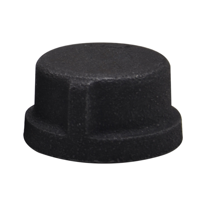 Malleable iron black Hexagon CAPS Beaded Banded Female pipe cap  FIG NO.300 banded for home decor PIPE DIY