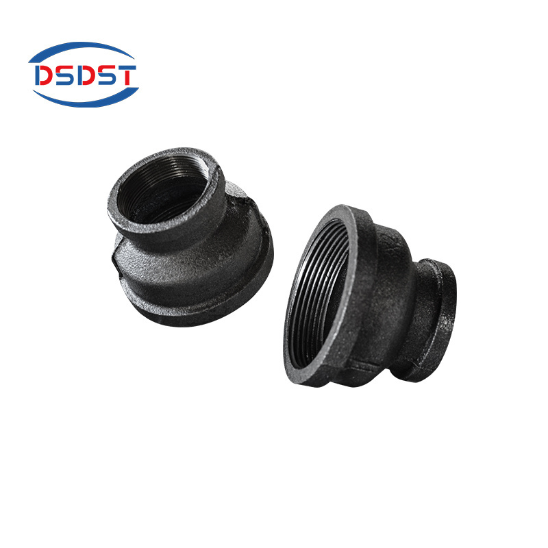 Black Malleable Iron DIY Furniture Structural Pipe Fittings Nipple and 90 Degree Elbow OEM Made in China