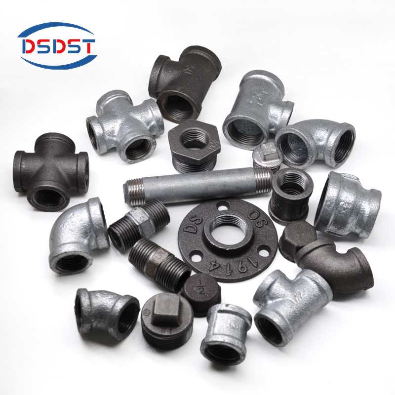 Hot dip galvanized pipe fitting malleable casting iron GI pipe plumbing materials pipe fittings