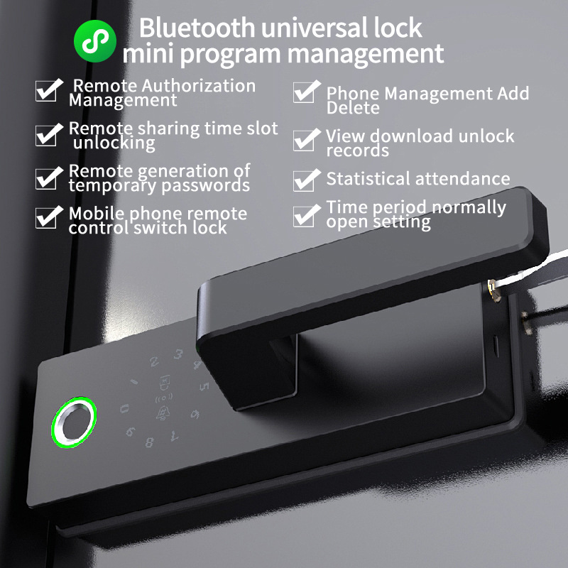 Office high partition glass intelligent fingerprint keyless door handle lock handle intelligent lock manufacturer