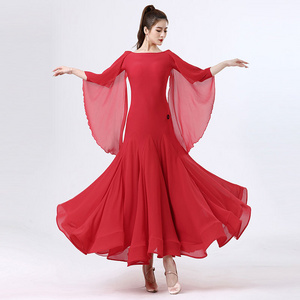 Doubl Ballroom Dance Dress New Post Lace Shawl Dress 2023 Female Ballroom Dance Dress Training Dancewear