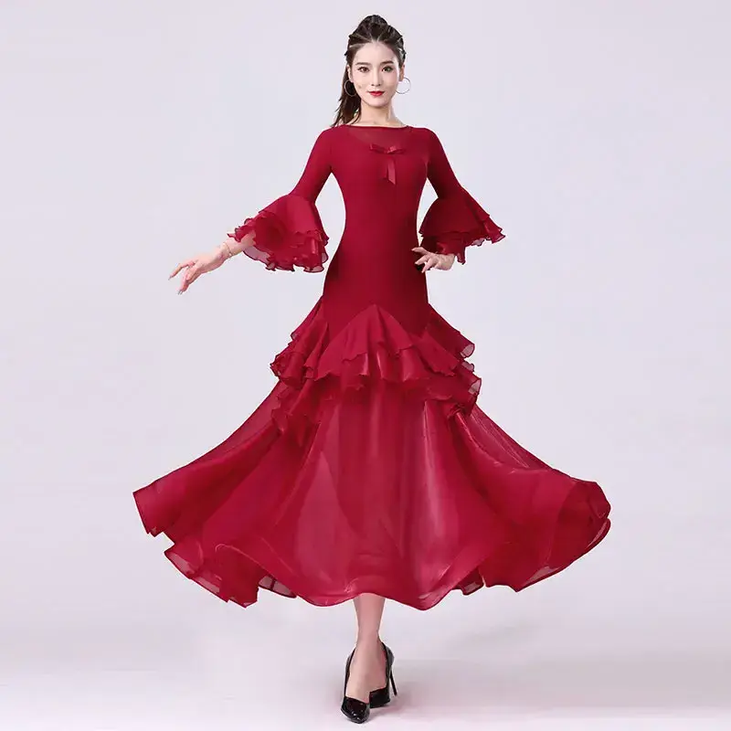 Doubl Professional Moden Dance Dress Ladies 2023 New Latin Dance Dress Square Dance Performance Dress High-end Summer