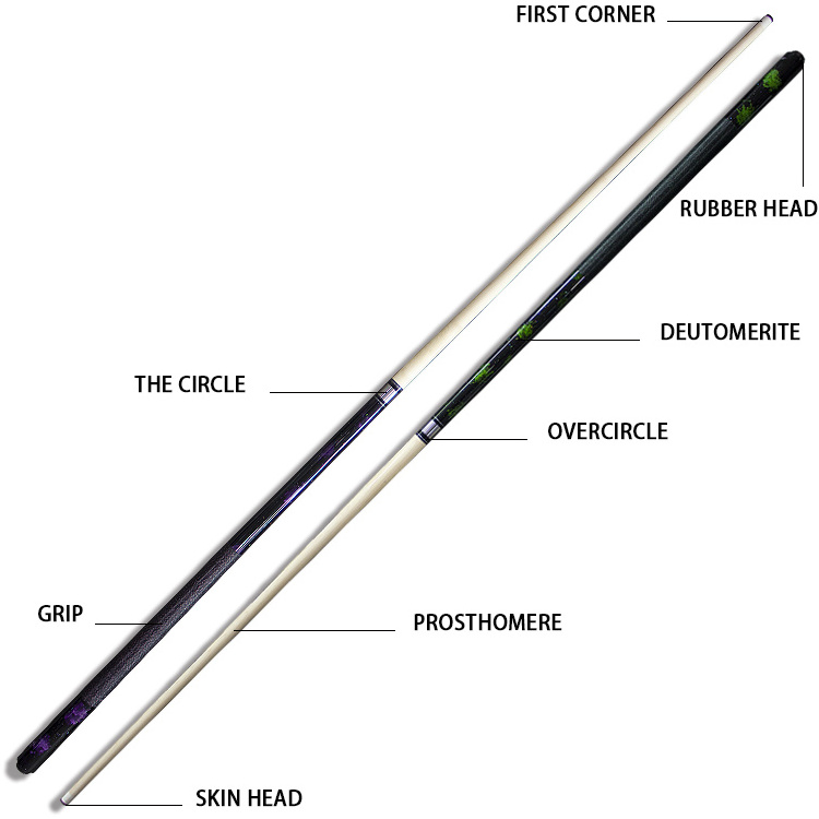 SZX Premium Maple Shaft Linen Thread Grip 58'' Billiard cue Pool Stick with Multi Color Available