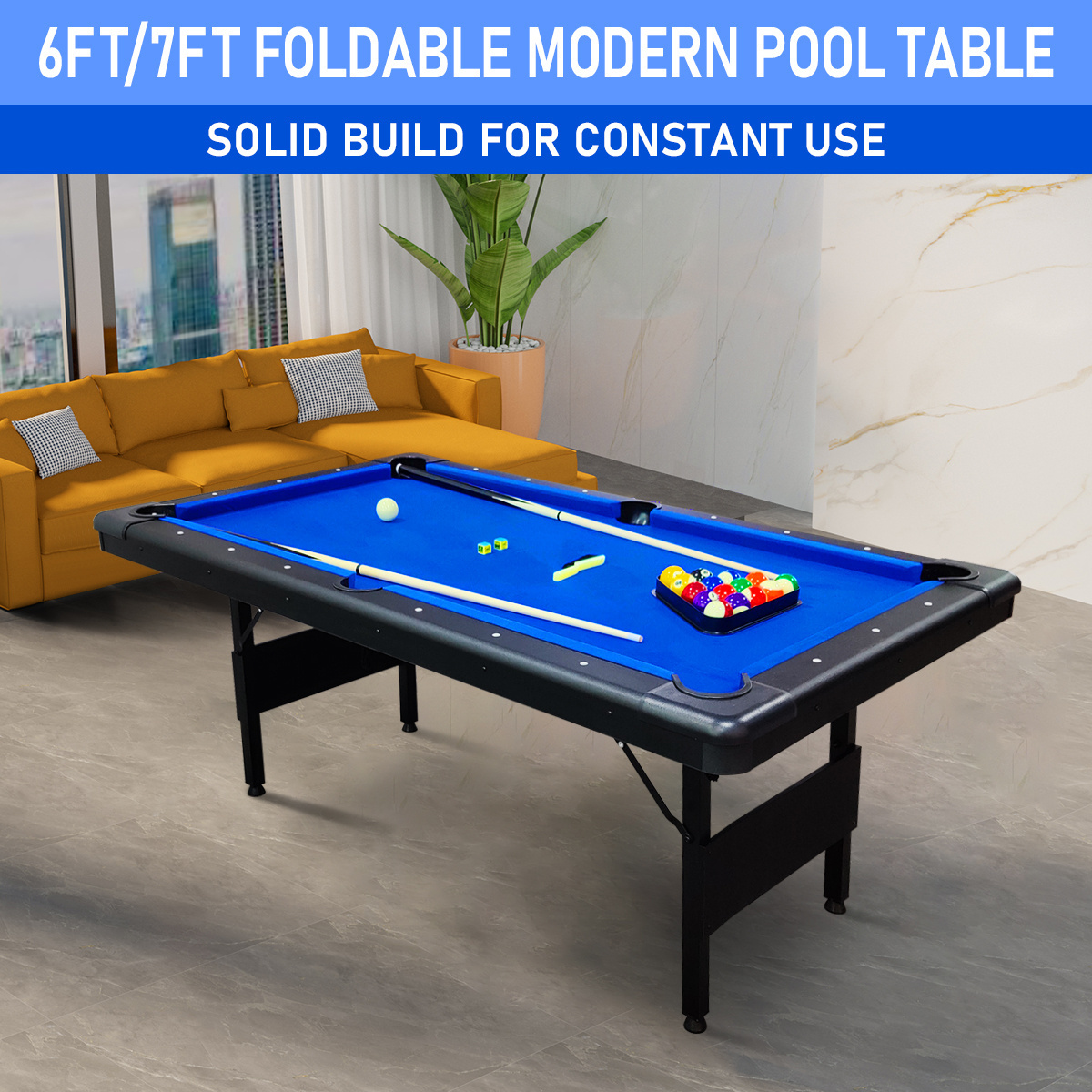 SZX 6ft 7ft Billiard Table Portable Pool Table