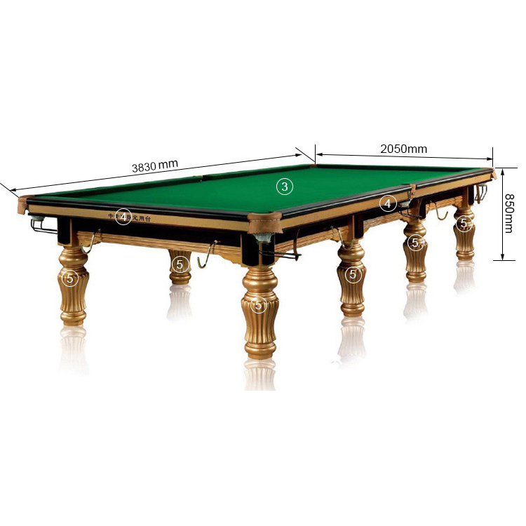 SZX Professional hot selling customized standard solid wood full size star snooker table 12ft in china